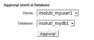 Agginta Utente al database in cPanel