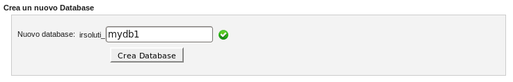 Creazione Database in cPanel