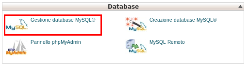 Gestione database MySQL in Cpanel