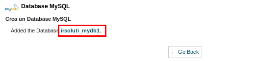 Nome del database