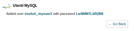 Utente e password del utente