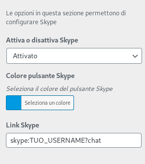 Configurazione Skype