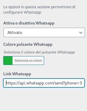 Configurazione Whatsapp